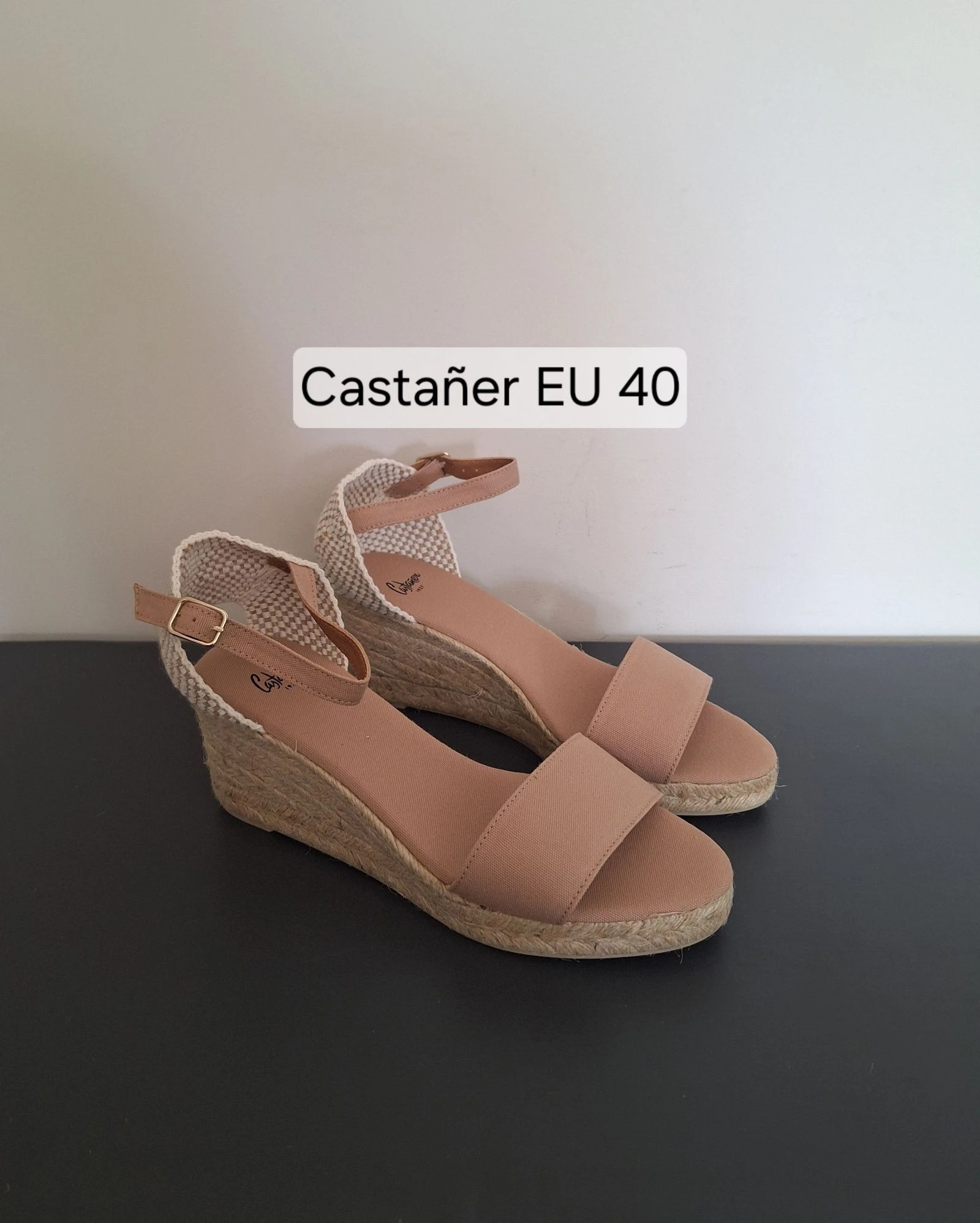 Castañer beige bruine espadrilles sleehakken maat 40